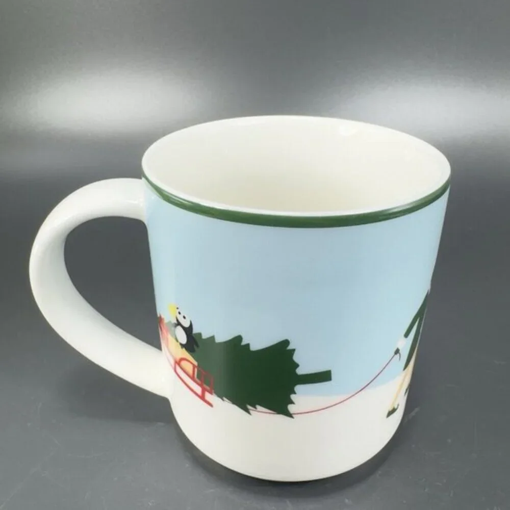Williams Sonoma Christmas Holiday Elf Coffee Mug Cup‎ Ceramic New With Stickers